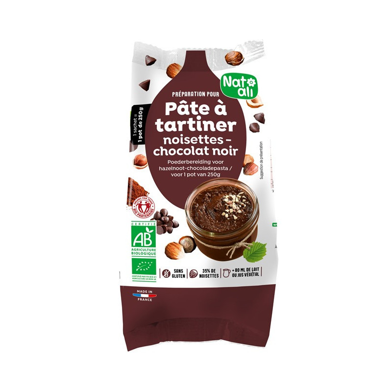 Préparation pour pâte à tartiner noisettes-chocolat noir 170g