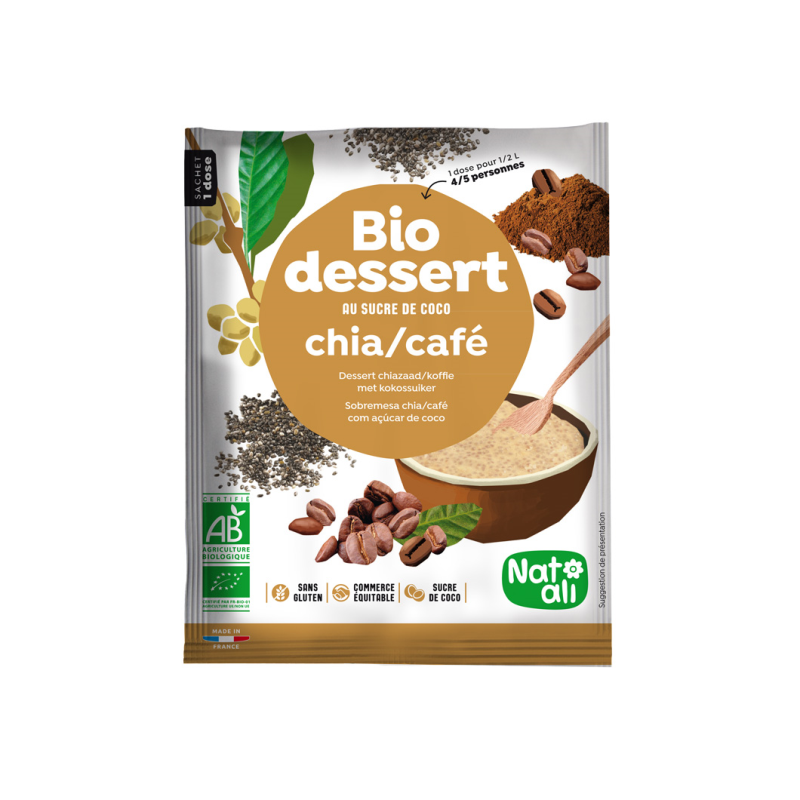 Préparation pour crème dessert chia café au sucre de coco 60g (4/5 pers)