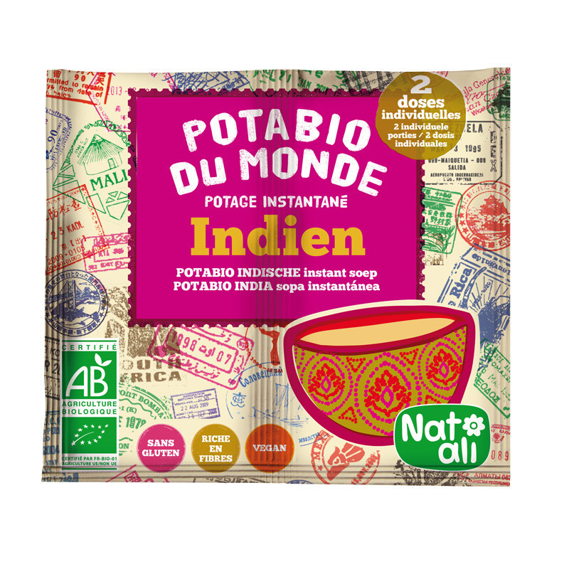 Potabio indien sachet 2 doses, sans gluten, végan, sans huile de palme