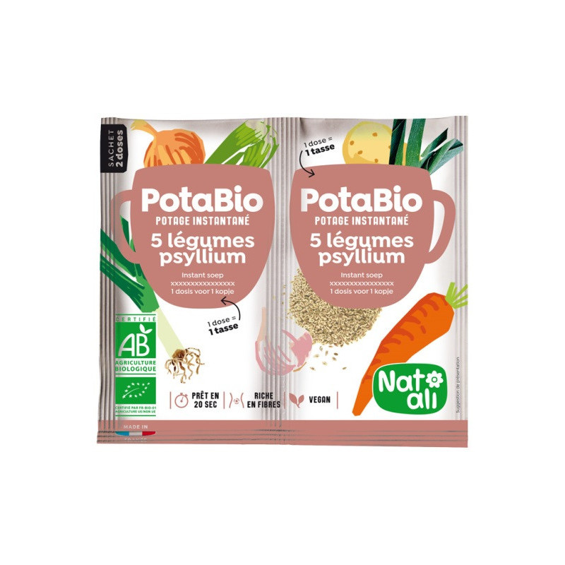 Potabio 5 légumes-psyllium sachet 2 doses