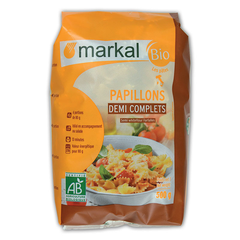 Pâte papillon 1/2 complète 500g