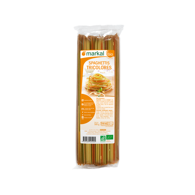 Pâte spaghetti 3 couleurs 500g