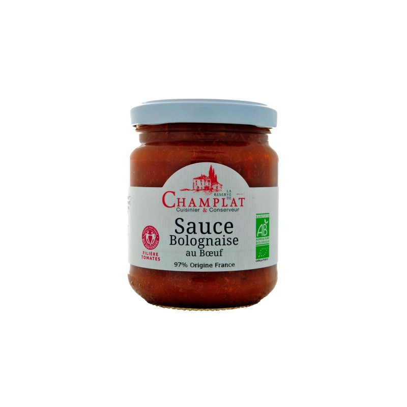 Sauce bolognaise boeuf (25%) 54% filière tomate France Biopartenaire 200g