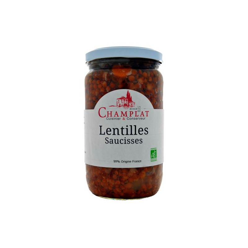 Lentilles saucisses (pur porc) 650g