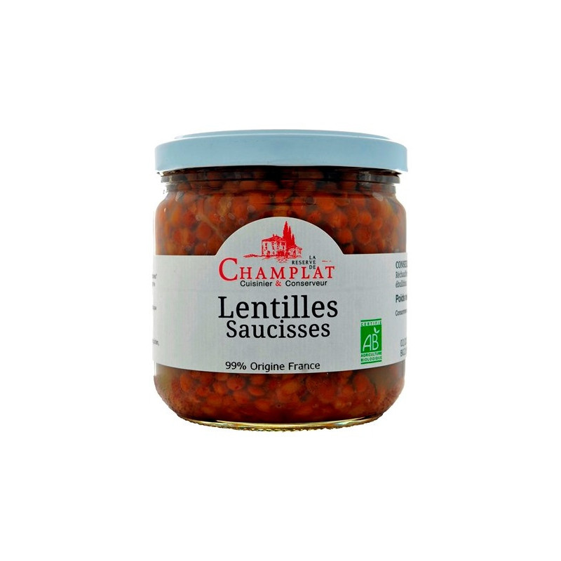 Lentilles saucisses (pur porc) 340g