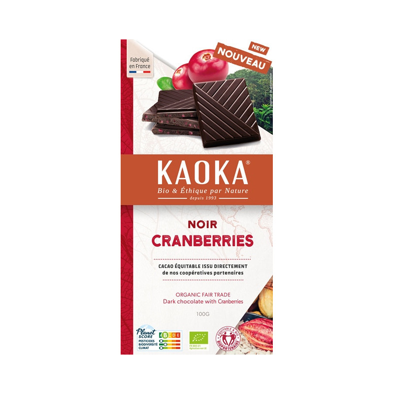 Chocolat noir cranberries 100g