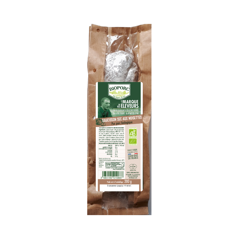 Saucisson sec aux noisettes 200g