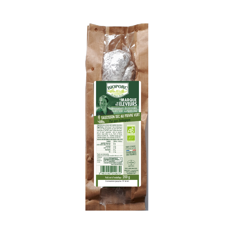 Saucisson sec au poivre vert 200g