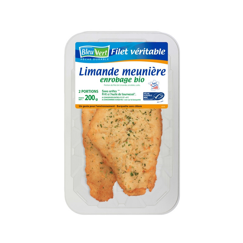 Filet de limande MSC enrobage meunière 2x100g