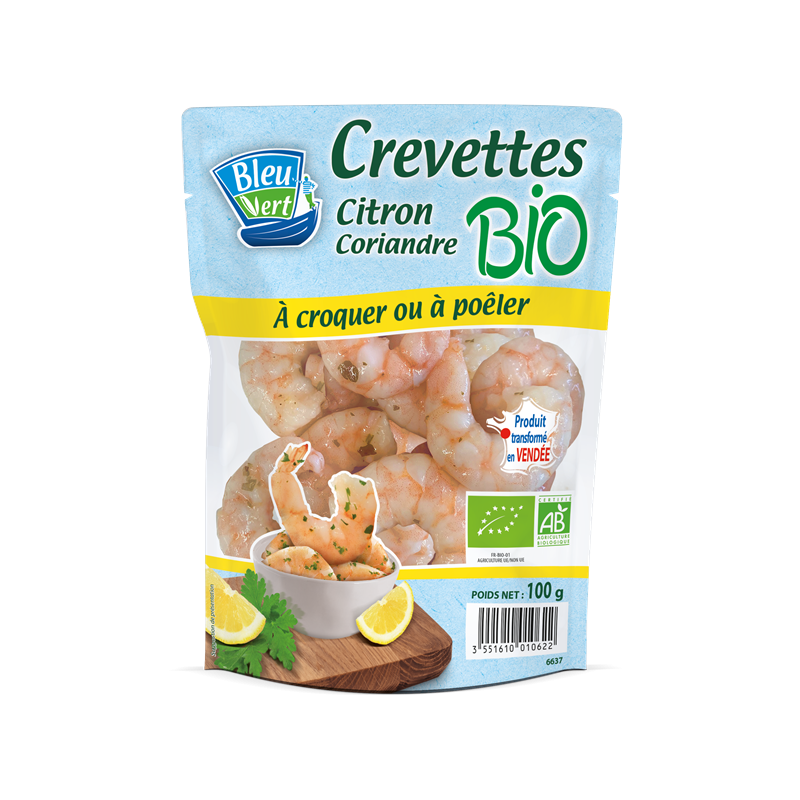 Crevettes citron coriandre 100g