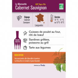 Vin rouge IGP Pays d'OC La Marouette Cabernet Sauvignon 75cl