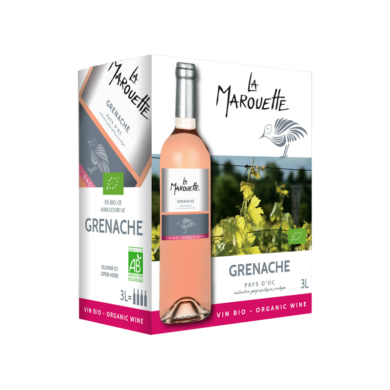 Vin rosé IGP Pays d'OC La Marouette Grenache BIB 3L