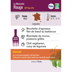 Vin rouge IGP Pays d'OC La Marouette sans sulfites ajoutés 75cl, bouchon à vis