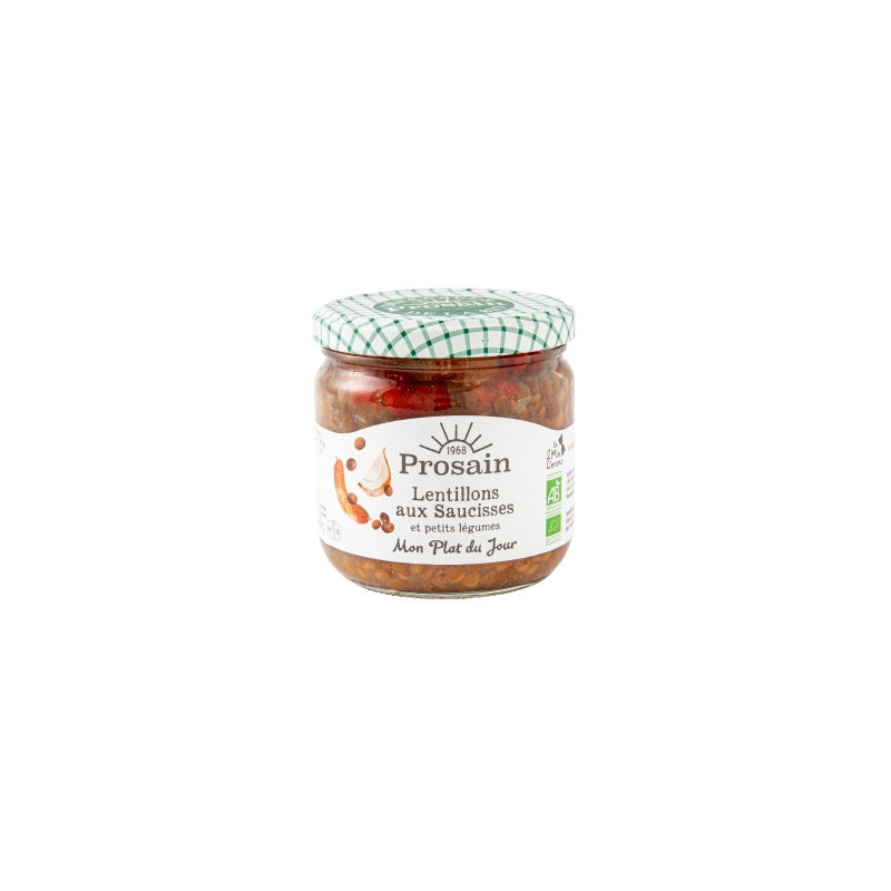 Lentillons saucisses cuisinés petits légumes, porc & lentillons français, 360g