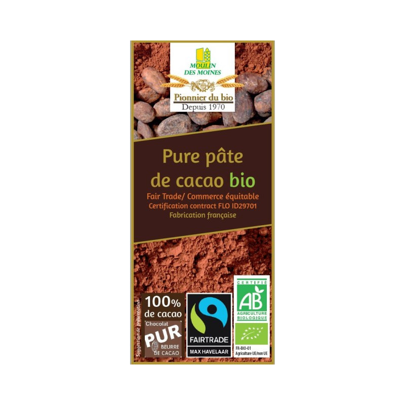 Pure pâte de cacao 100% 100g