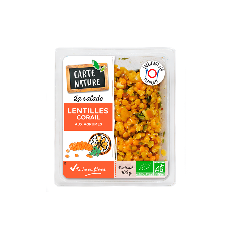 Salade de lentilles corail aux agrumes 160g