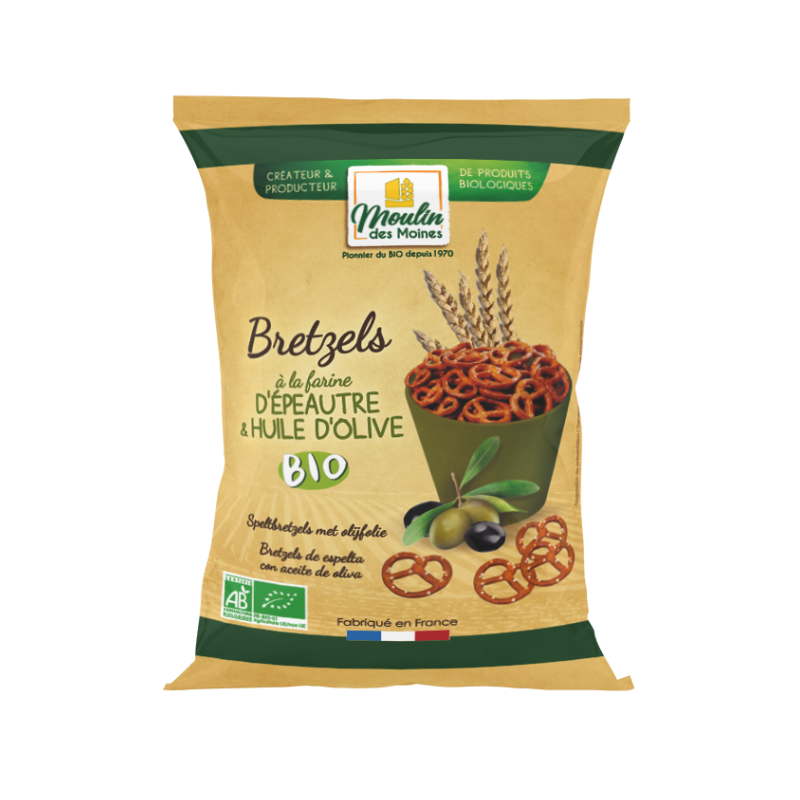 Bretzels à la farine d'épeautre et huile d'olive bio 150g