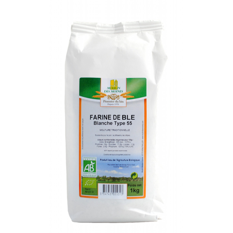 Farine de blé blanche T55 1kg