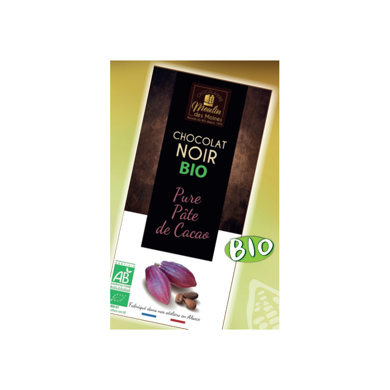 Pure pâte de fèves de cacao broyées 100g spécial diabète