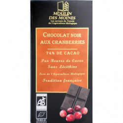 Chocolat noir cranberries 100g