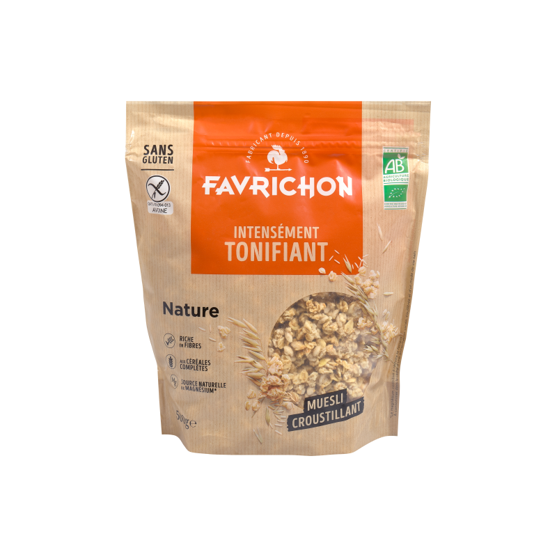 Muesli croustillant nature, sans gluten, 500g