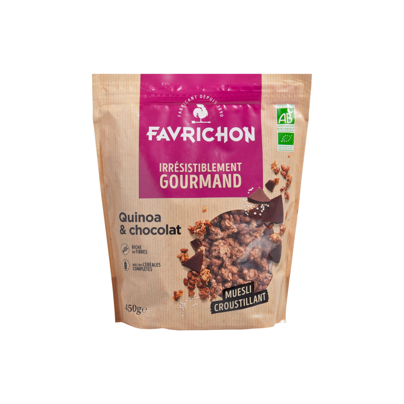 Muesli croustillant quinoa chocolat, sans huile de palme, 450g