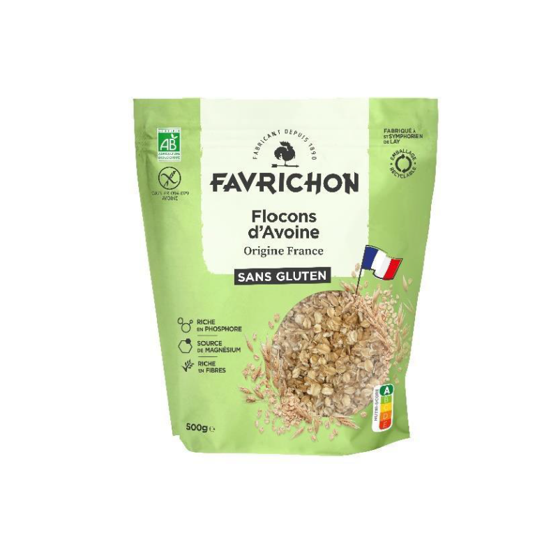 Flocons d'avoine sans gluten origine France 500g