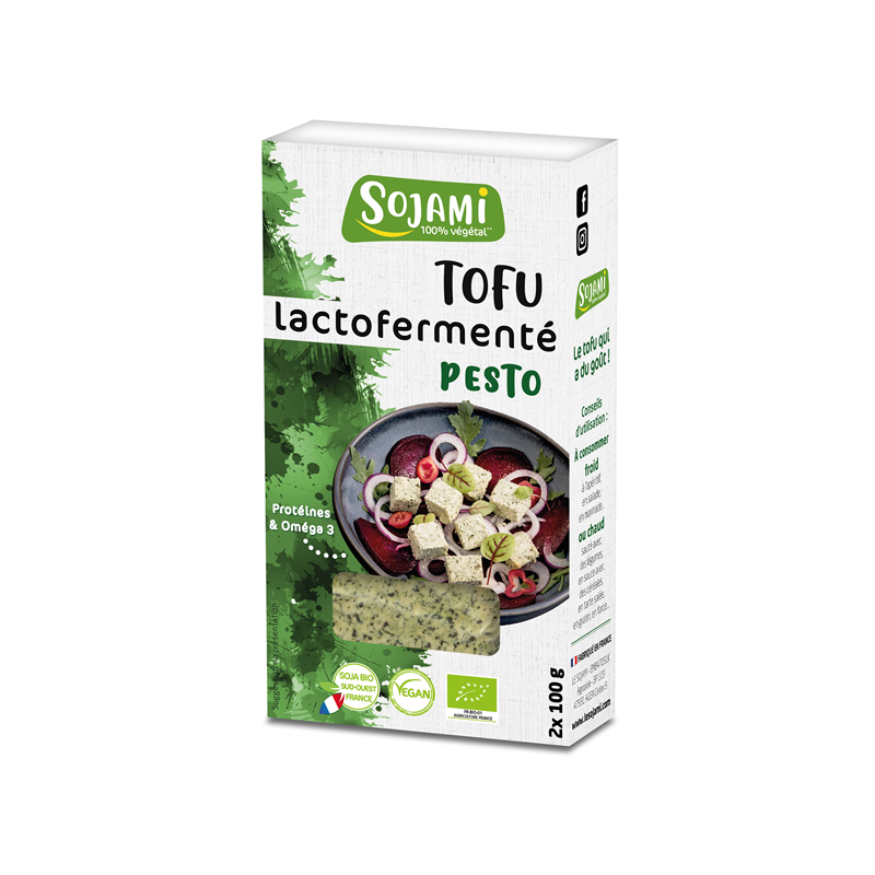 Tofu lactofermenté au pesto 2x100g