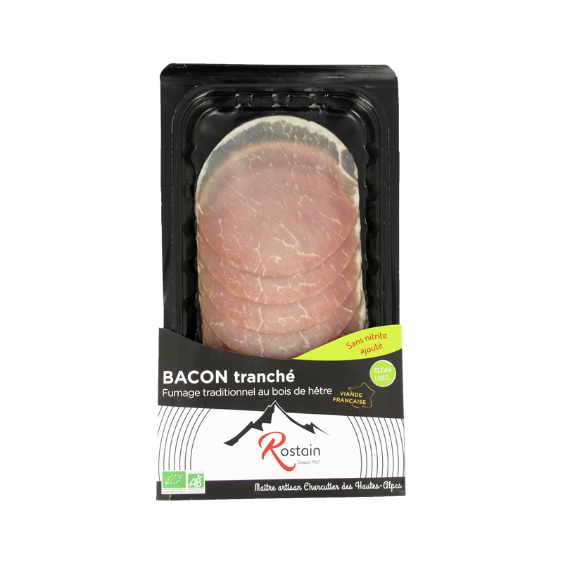 Bacon fumé au bois de hêtre, sans nitrite ajouté x7 100g