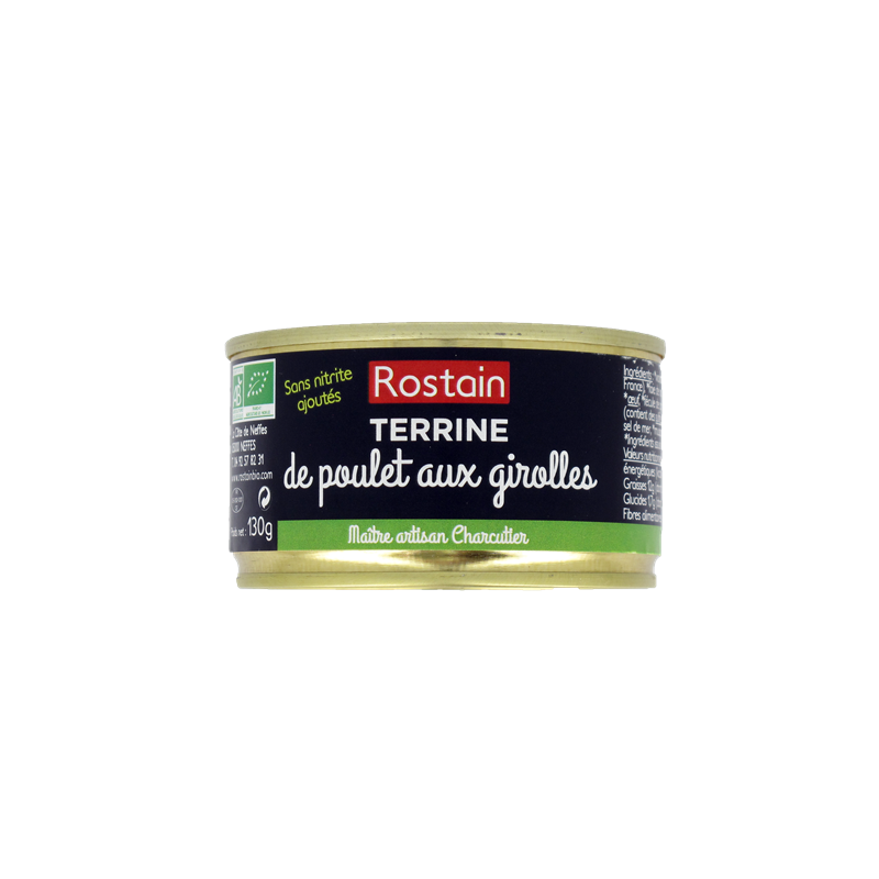 Terrine de poulet aux girolles sans nitrite ajouté 130g