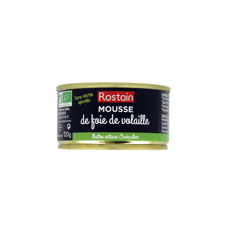 Mousse de foie de volaille sans nitrite ajouté 120g