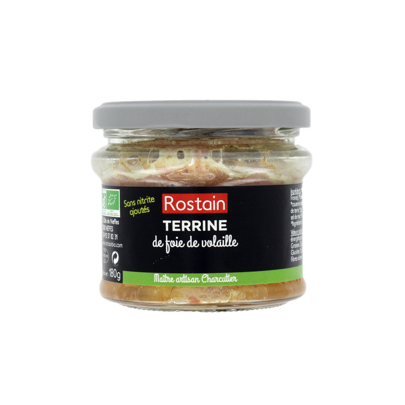 Terrine de foie de volaille sans nitrite ajouté 180g