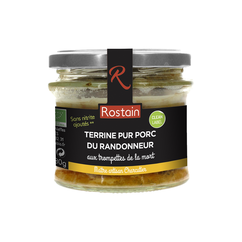 Terrine du randonneur aux trompettes de la mort sans nitrite ajouté 180g