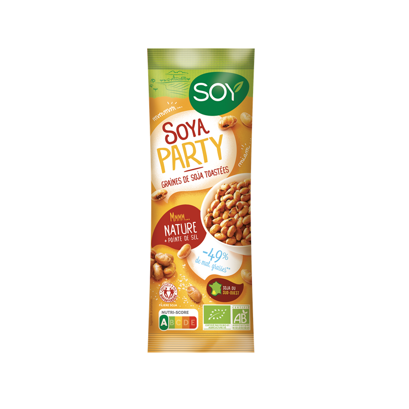 Soya party nature 70g (graines de soja toastées finement salées)