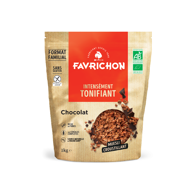 Muesli croustillant chocolat, sans gluten 1kg