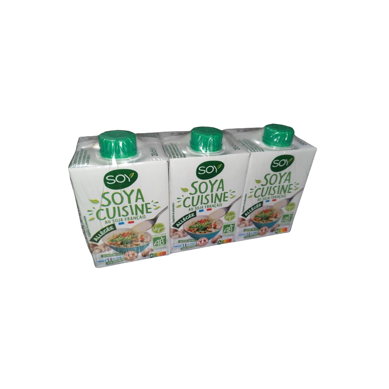 Soya cuisine allégée 12%MG 20cl, lot de 3