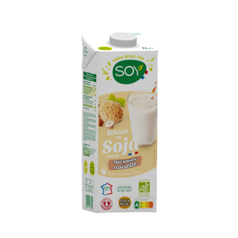 Boisson plaisir au soja petit épeautre et noisette 1l