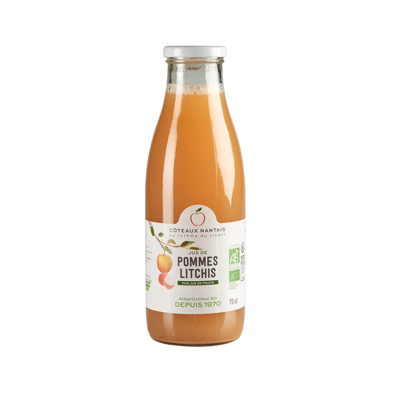 Jus de pommes et litchis 75 cl