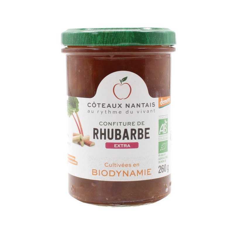 Confiture rhubarbe extra Demeter 260g