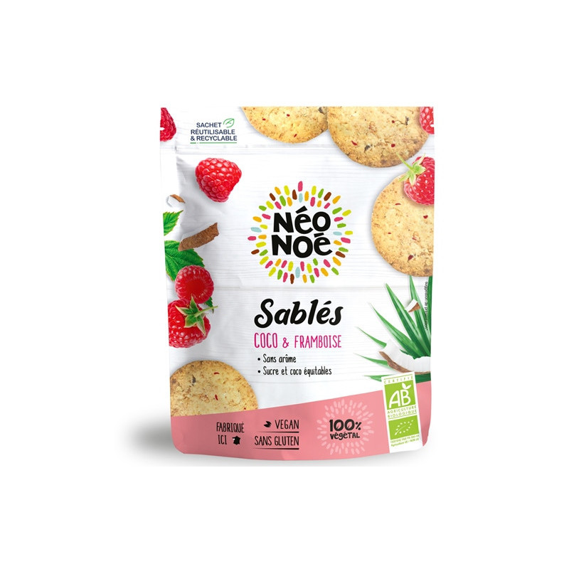 Sablés coco framboise, végan 120g