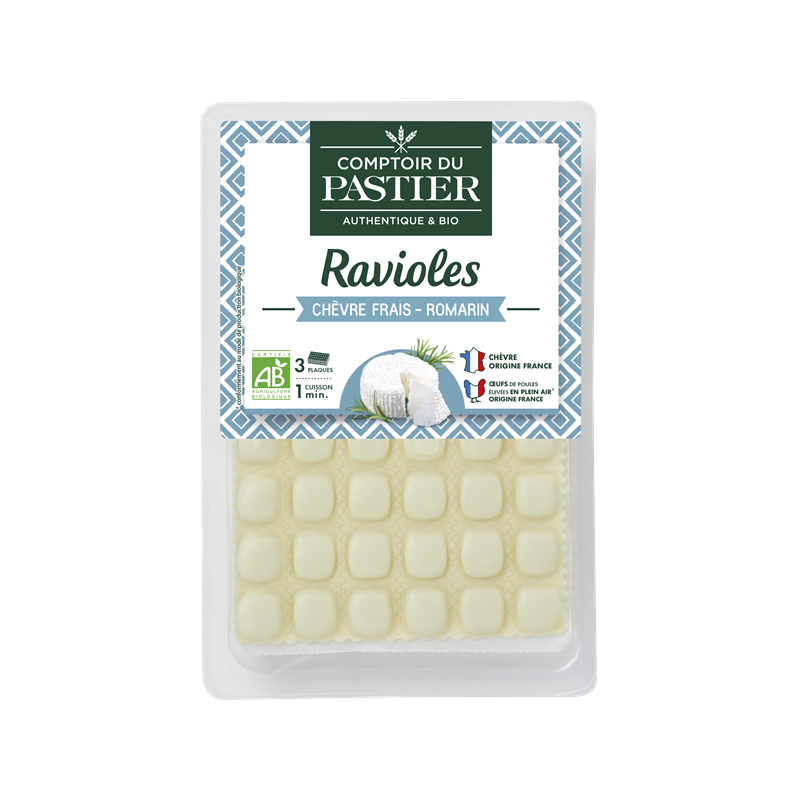 Ravioles au fromage frais de chèvre et romarin 180g