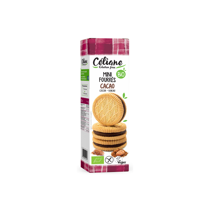 Mini biscuits fourrés cacao, végan 125g