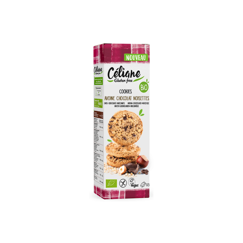 Cookies avoine chocolat noisette, végan, 120g