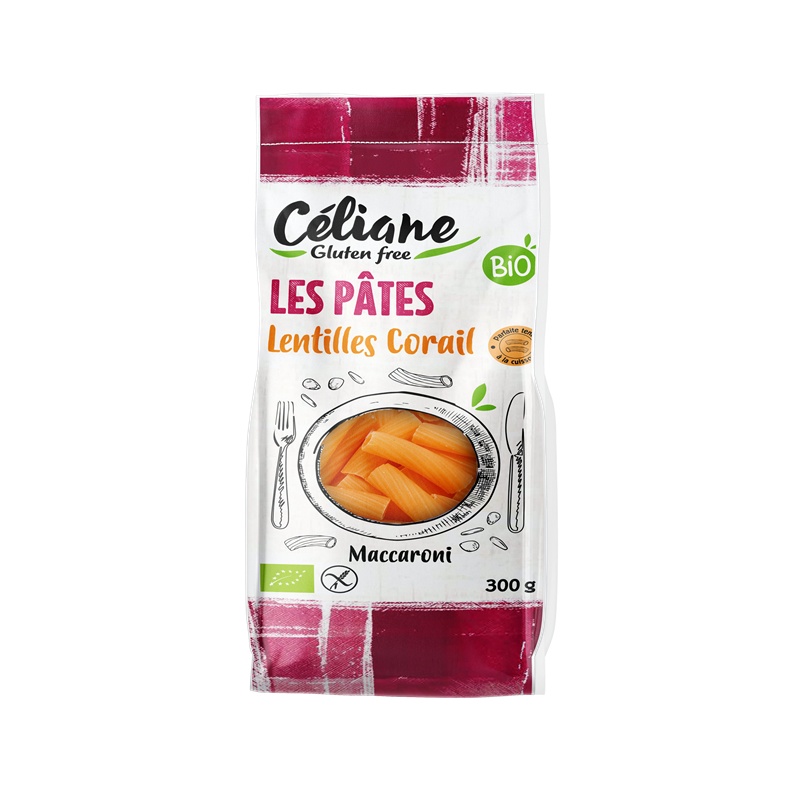 Pâte macaroni lentilles corail 300g