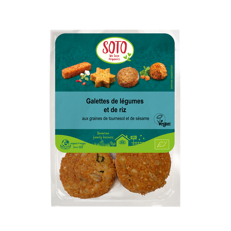 Galettes de légumes et de riz, végan 250g