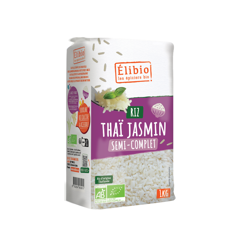 Riz thaï Jasmin 1/2 complet 1kg