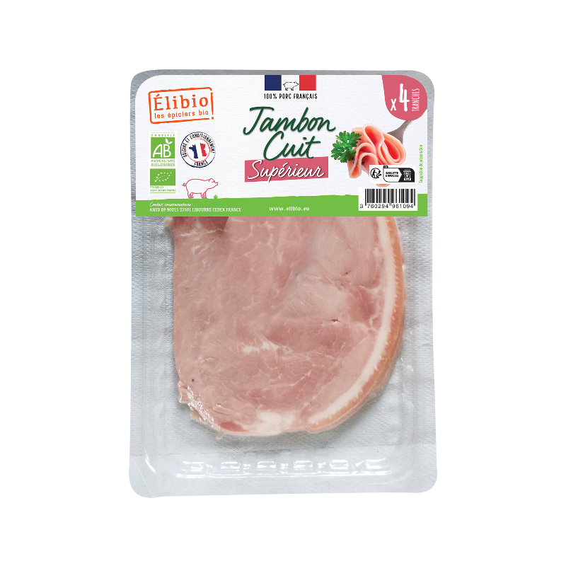 Jambon supérieur avec couenne x4 160g