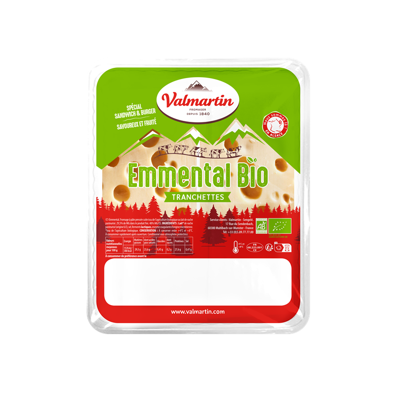 Emmental tranchette carrée 10x10, 200g