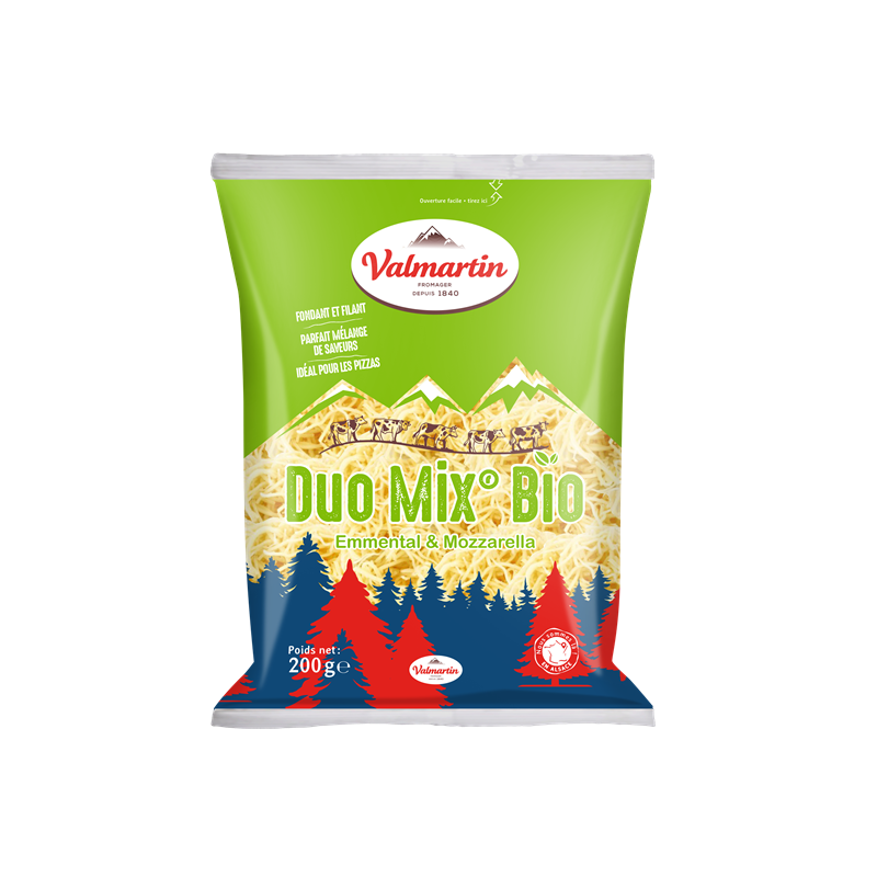 Duo mix emmental-mozzarella râpés 200g