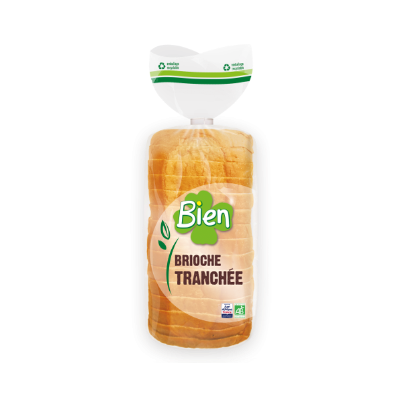 Brioche tranchée, 15 tranches, sans huile de palme, 400g